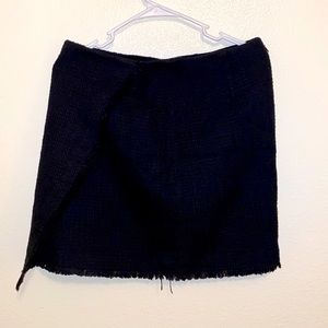 Black wrap mini skirt
